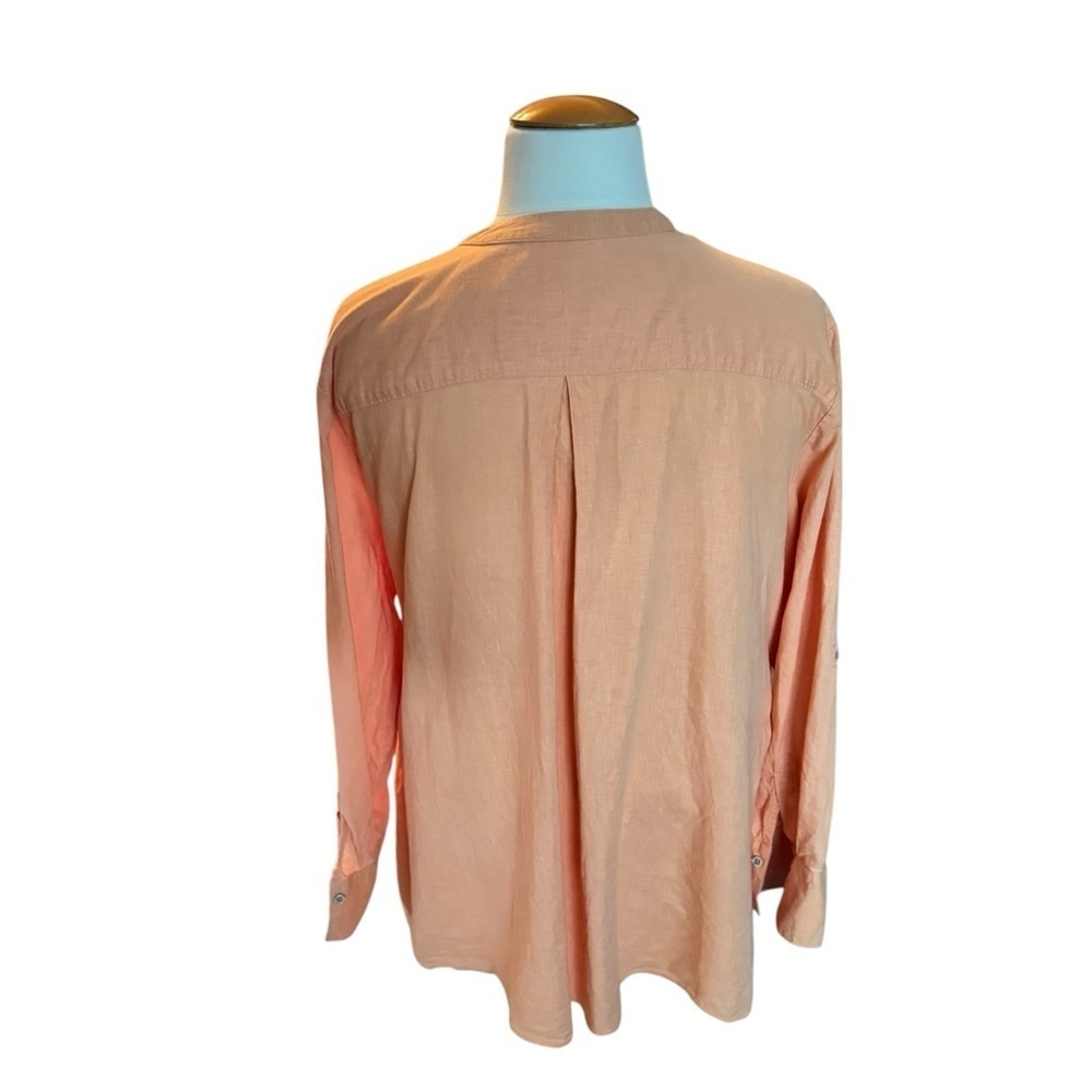 Addition Elle Linen Blend Tunic Top 4X Peach Coral J21 - Picture 3 of 8